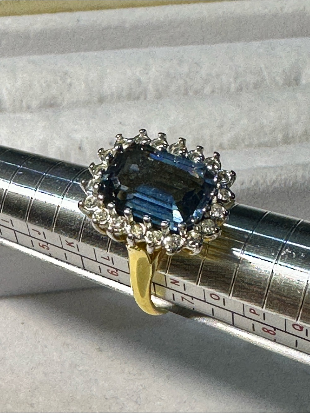 Classic Blue Sapphire Halo Ring by